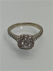1 CTW 53 Diamond Engagement Ring 14K White Gold 4.2 grams size 7.25